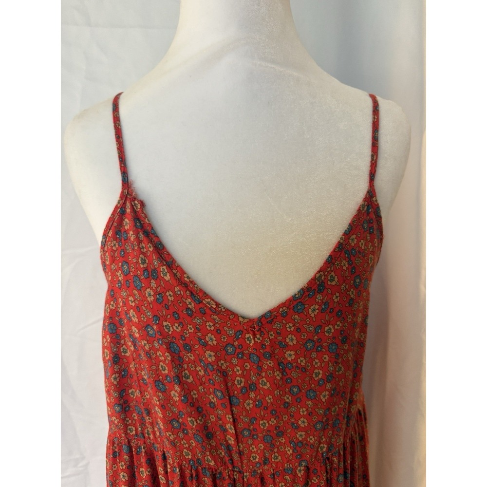 Natural Life Wide Leg Tiered Floral Romper Size S Oversized Pockets Sleeveless - Picture 8 of 15